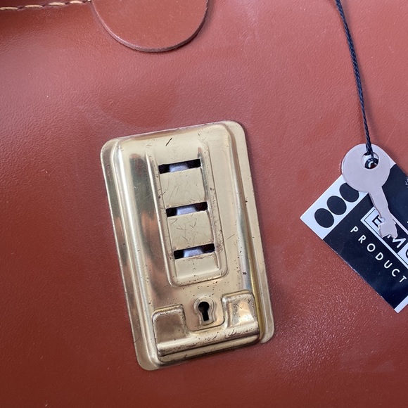 Vintage 1920s Leather Brief Case NWT Brown - Picture 9 of 10